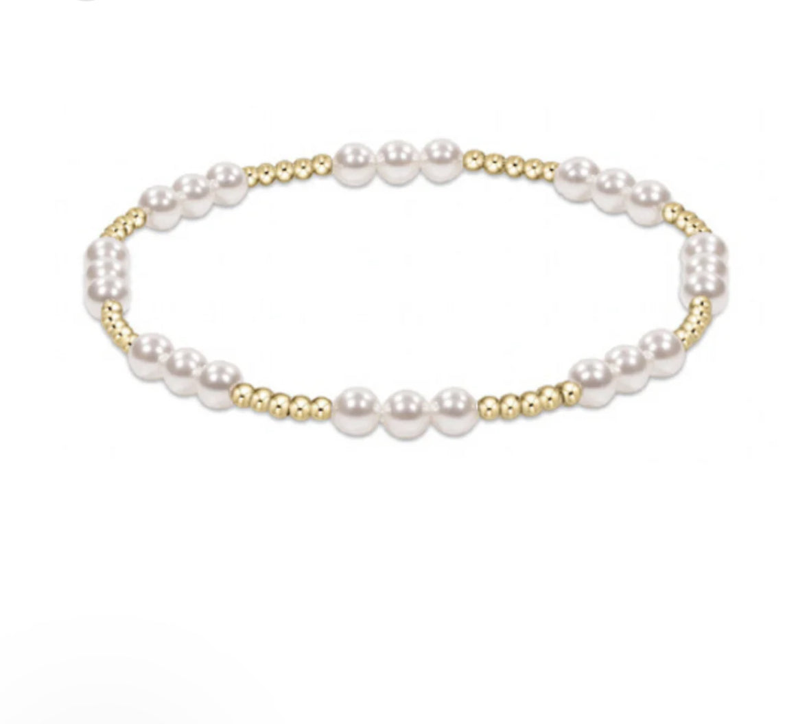 enewton Classic Joy Pattern Gold 4mm Bead Bracelet Pearl