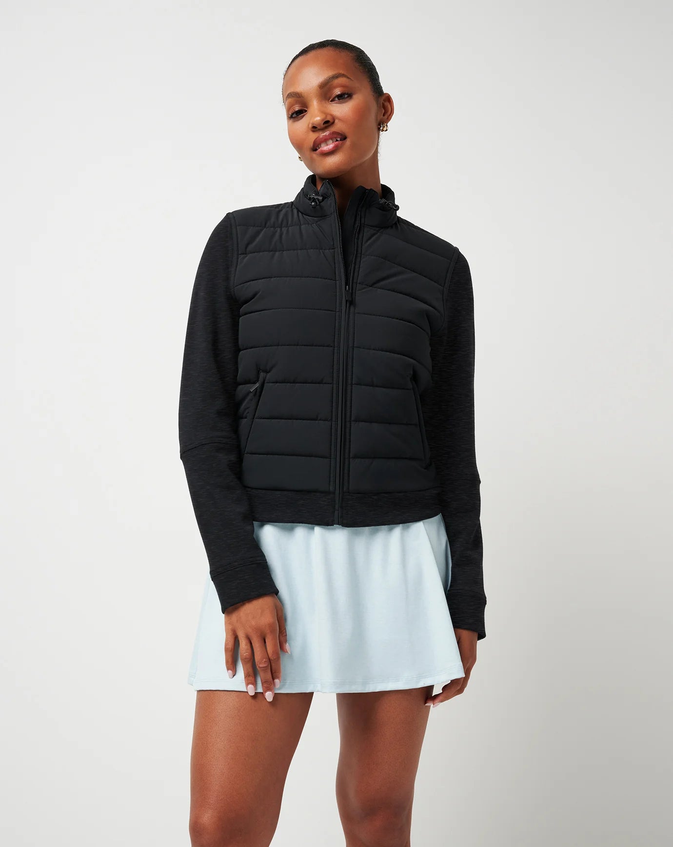 Travis Mathew Skyloft Soft Espresso Martini Full Zip - Heather Black