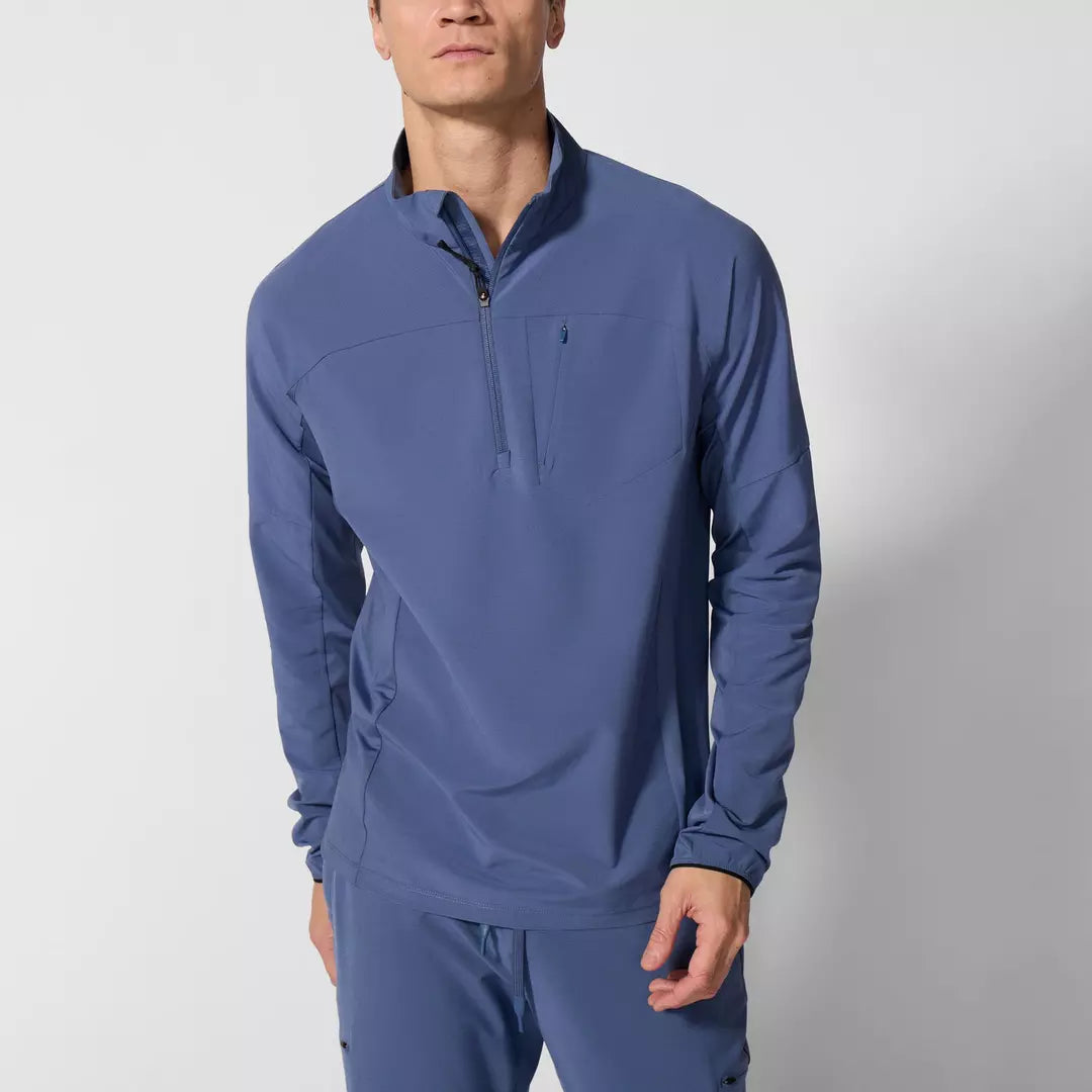 MPG Men's Mixed Media 1/2 Zip Vintage Indigo