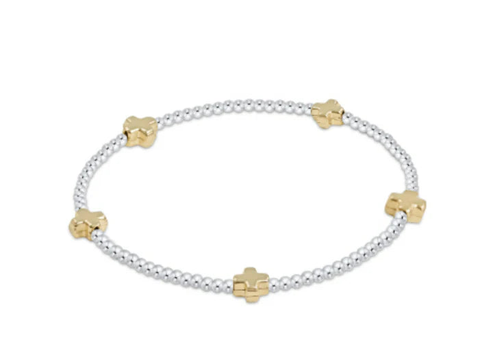 enewton Signature Cross Small 2mm Mixed Metal Bracelet - Gold