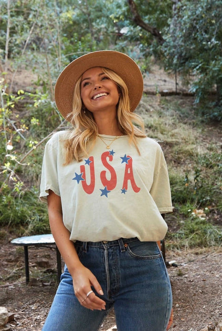 Oat Collective USA Washed Graphic Top