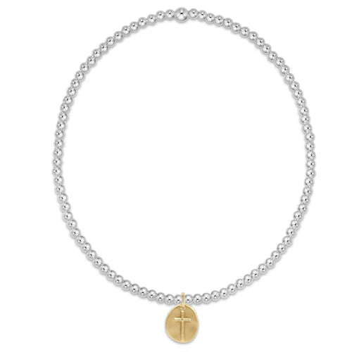 enewton Classic Sterling Mixed Metal 2mm Inspire w/Gold Charm