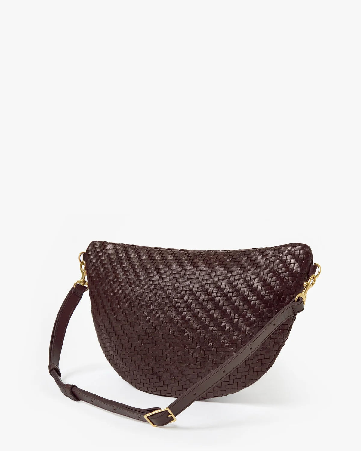 Clare V Grande Fanny Woven Zig-zag- Chocolate