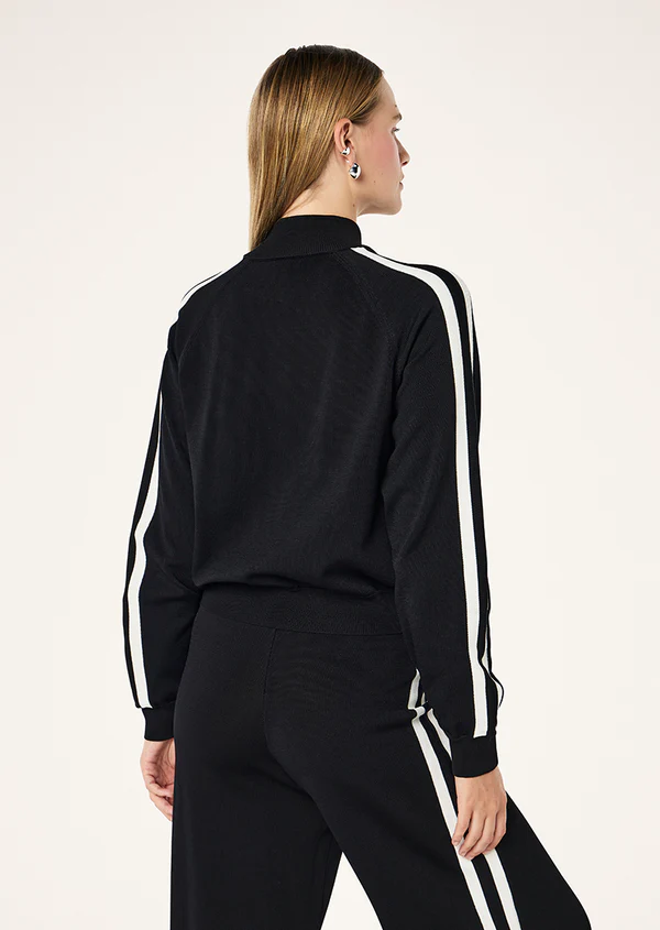 P.E. Nation Retreat Knit Jacket in black & whisper white