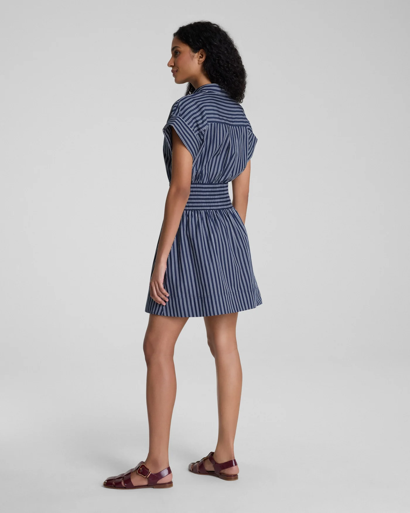SPANX® Poplin Mini Shirt Dress - Timeless Navy/Classic White