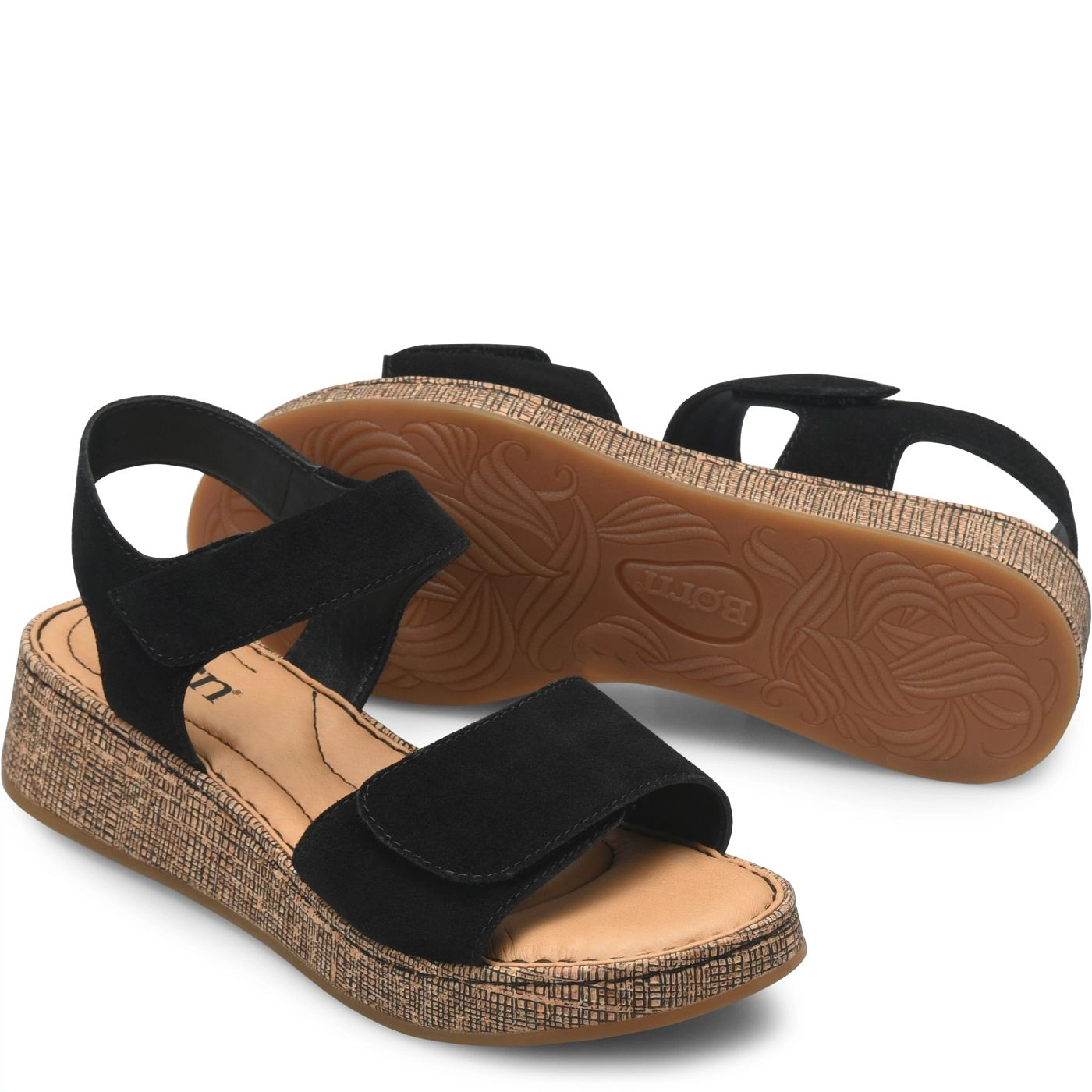 Born Cabanas Sandal in Black Suede