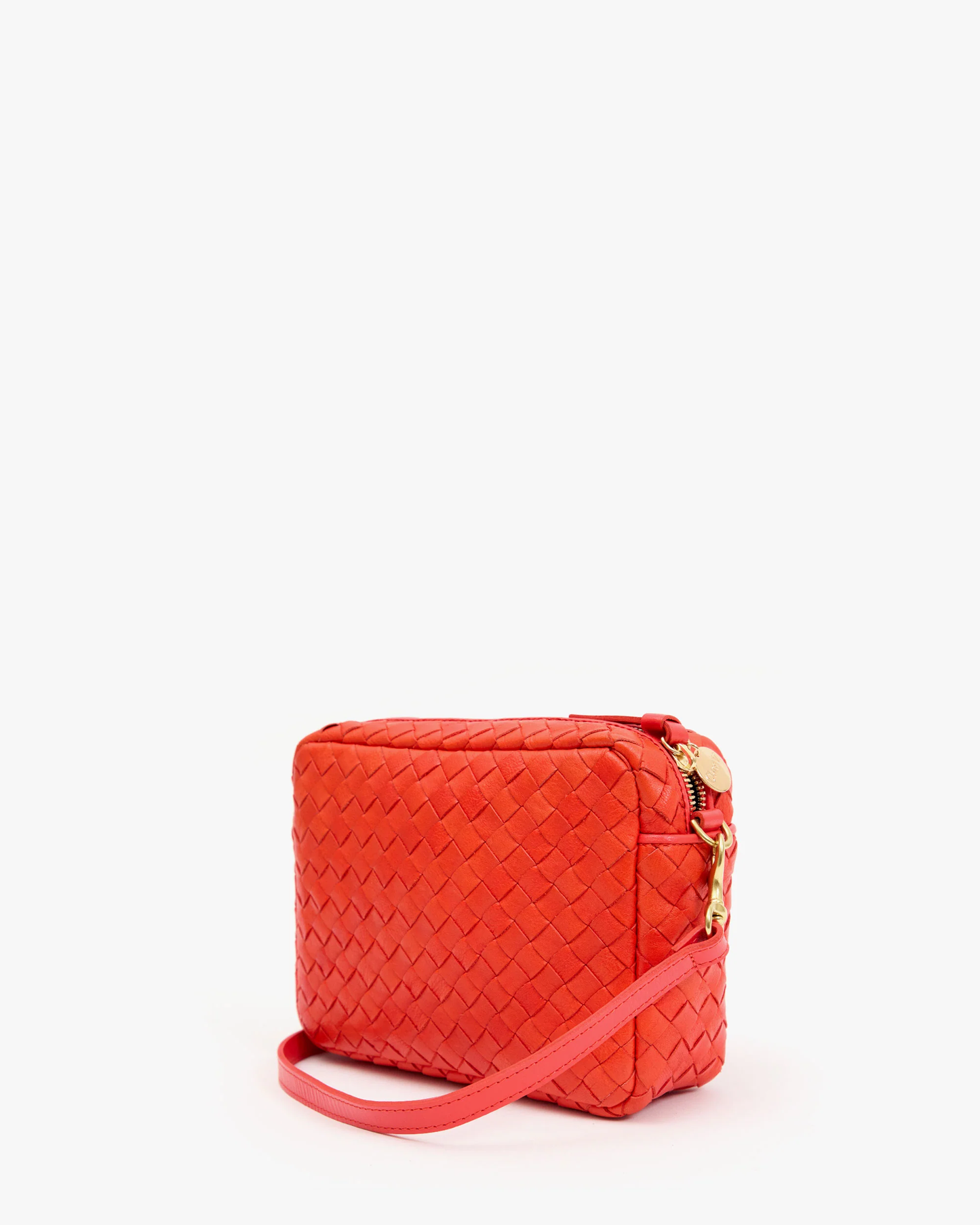 Clare V. Midi Sac - Bright Poppy Diagonal Woven