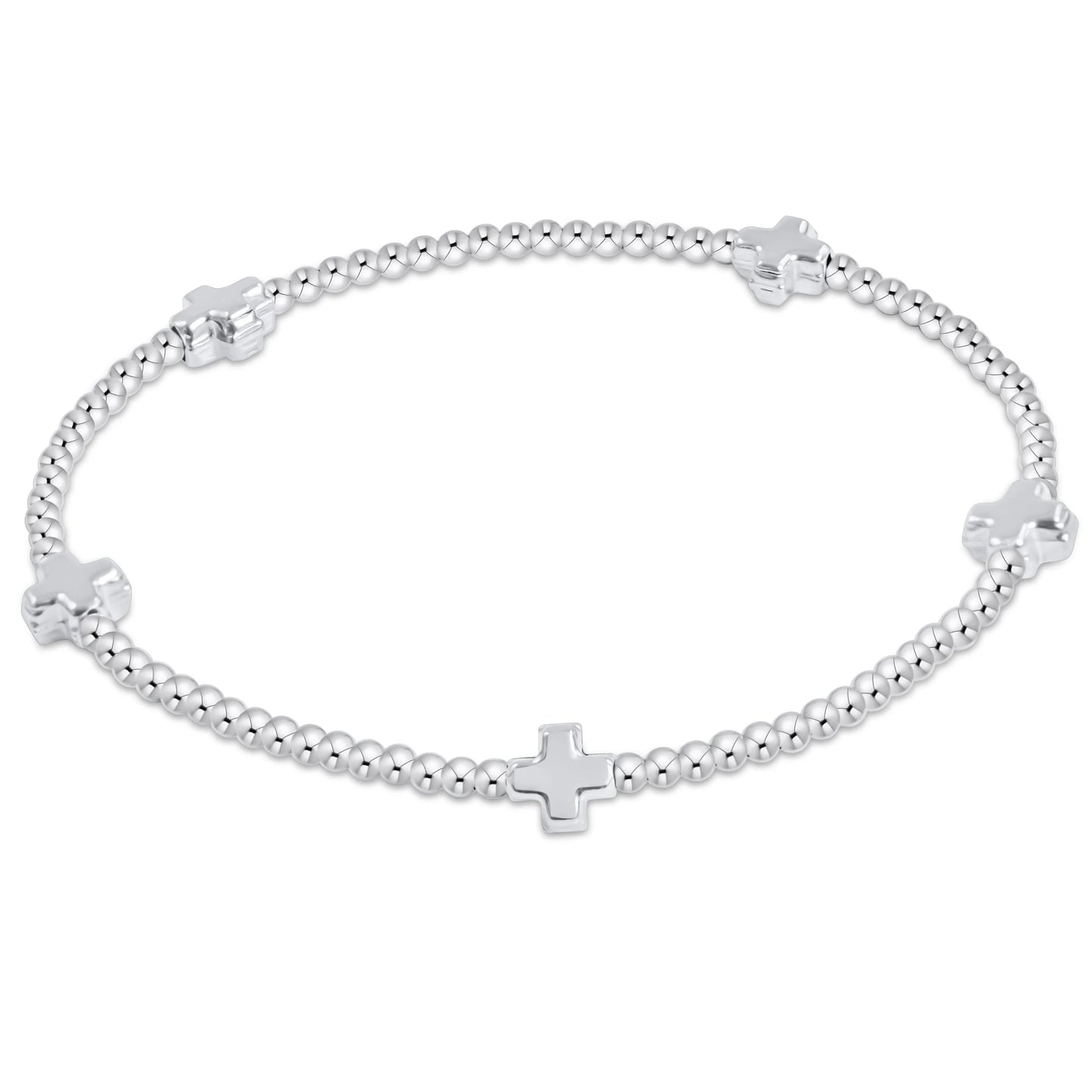enewton Signature Cross Small Sterling Pattern 2mm Bead Bracelet