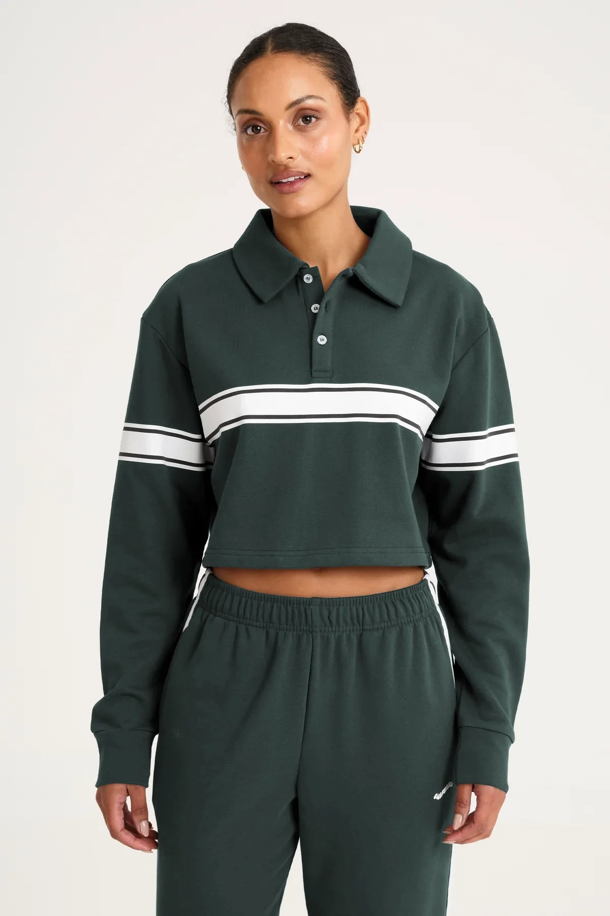 Allfenix Collegiate Contrast Polo Forest Green