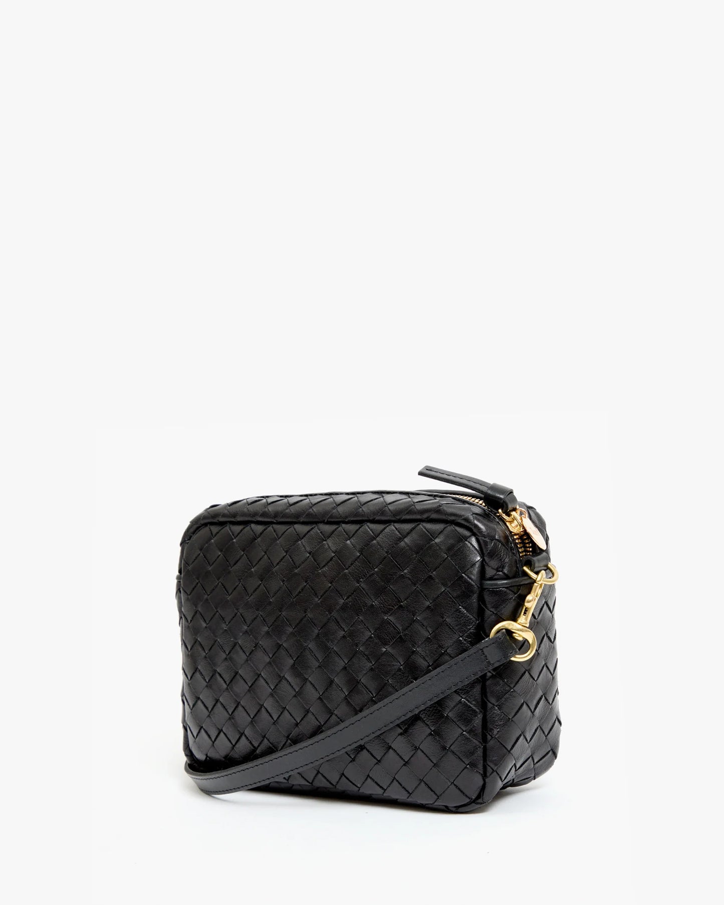 Clare V. Midi Sac - Black Diagonal Woven