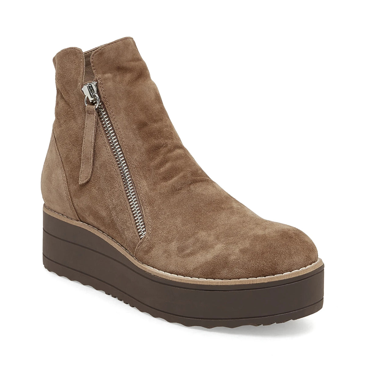 Silent D Nene Platform Boot Light Chocolate Suede