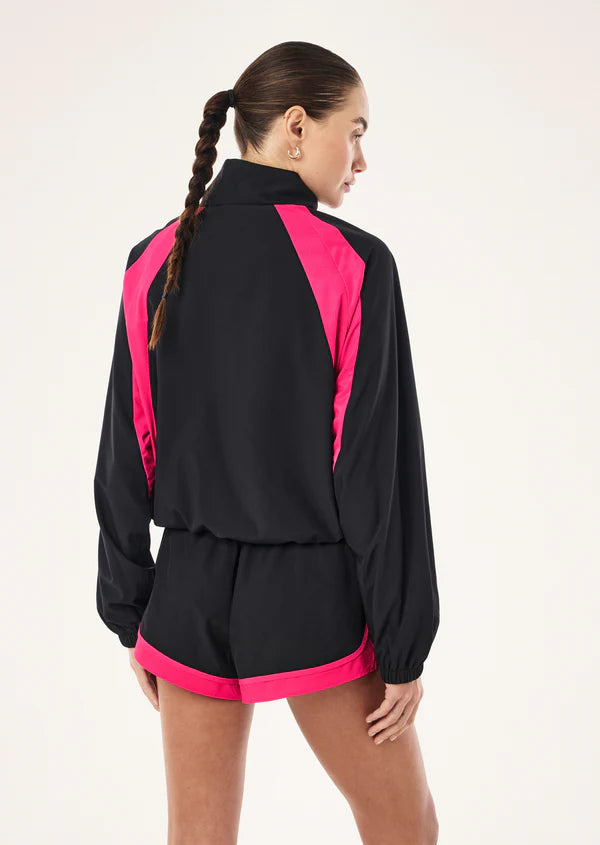 P.E. Nation Stride Jacket in Black & Cosmo Pink