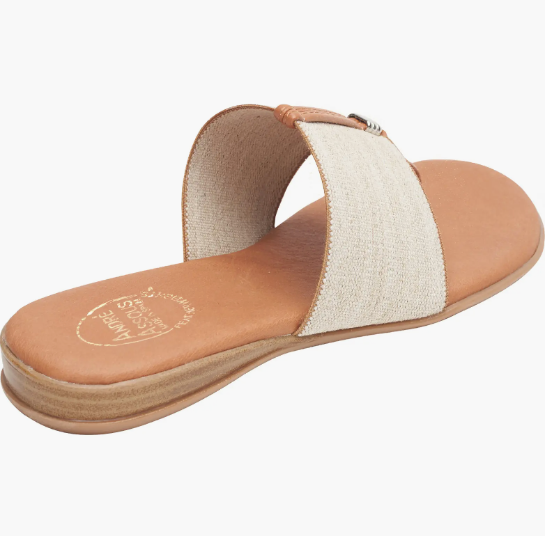 Andre Assous Nice Featherweights™ Slide Sandal Beige Linen