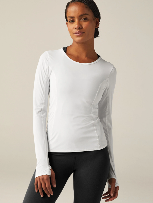Beyond Yoga POWERBEYOND™ Lite Airshield Long Sleeve Top White
