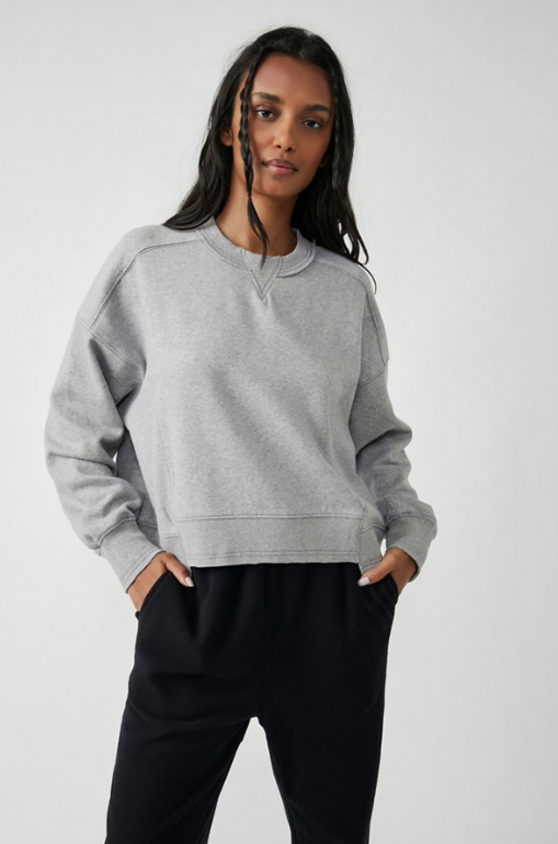 Free People Intercept Pullover Heather Grey