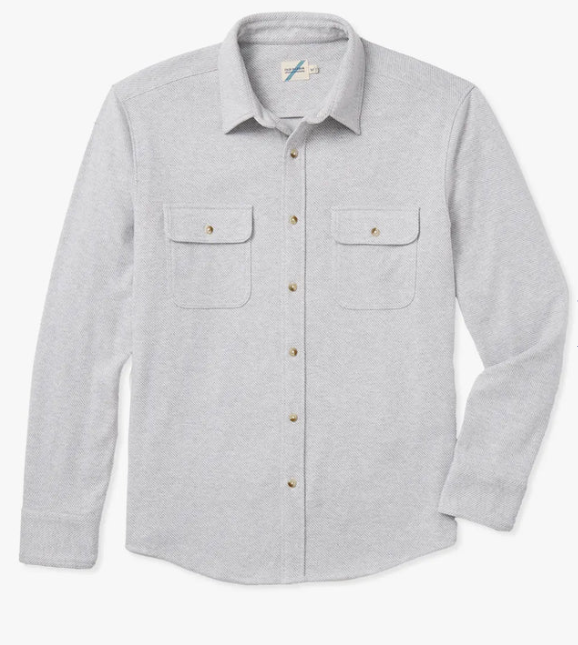 Fair Harbor Dunewood Ultra Stretch Flannel - Heather Grey Twil