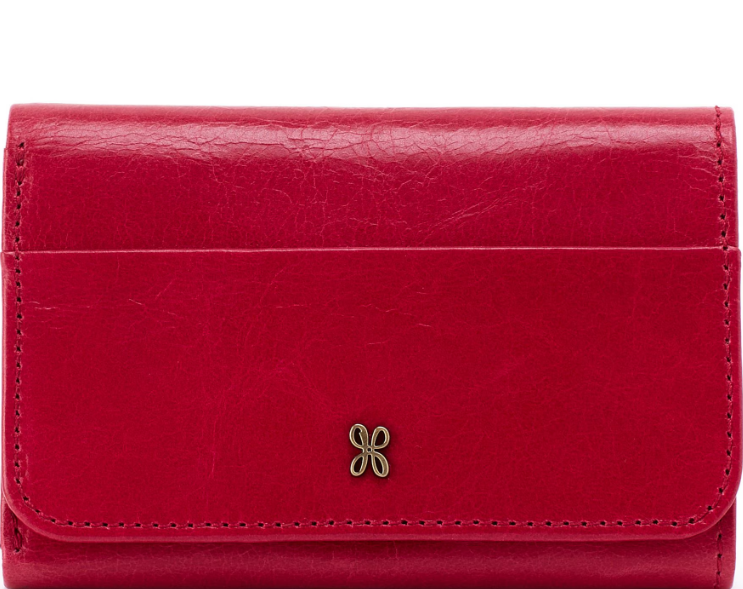 HOBO Leather Jill Trifold Wallet Brick
