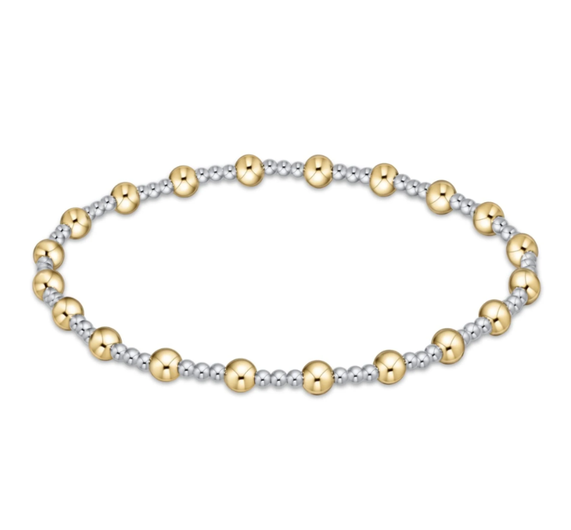 enewton Classic Sincerity Pattern 4mm Bead Bracelet-Mixed Metals