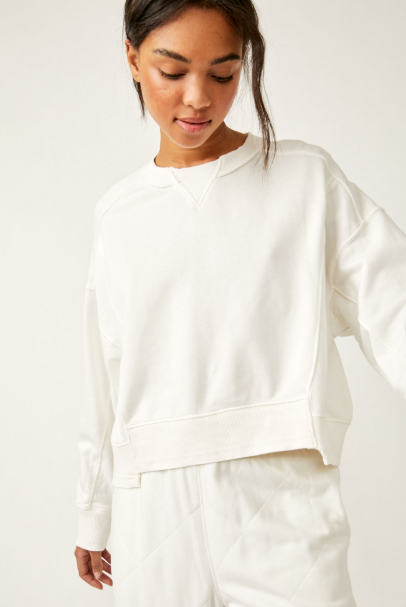 Free People Intercept Pullover Heather White