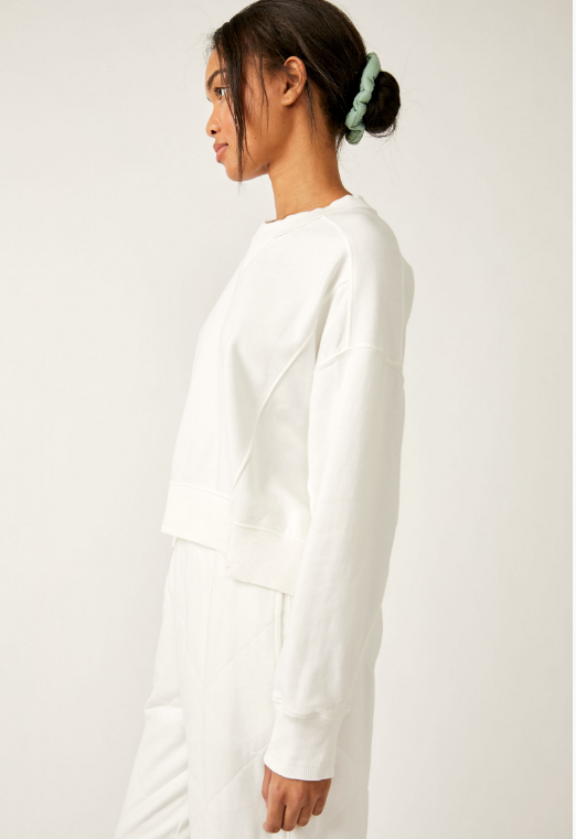 Free People Intercept Pullover Heather White