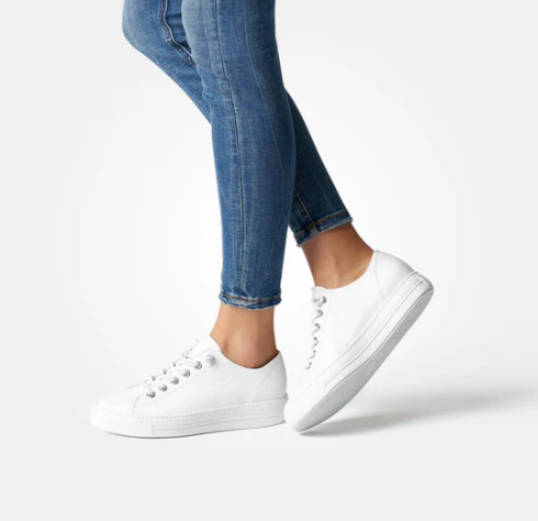 Paul Green Hadley Sneaker White and Silver Leather