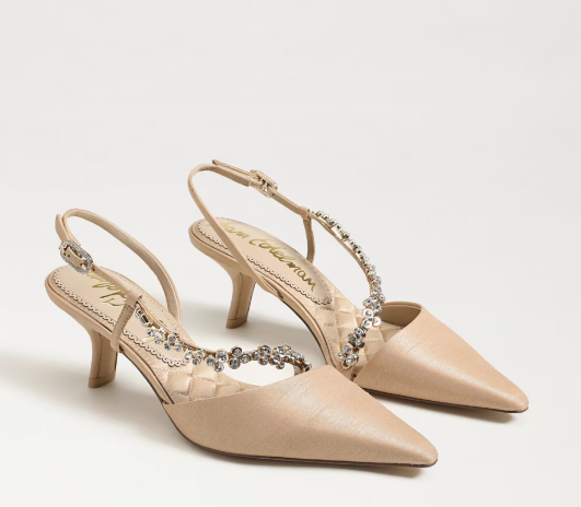 Sam Edelman Bonnie Ecru Silk Slingback
