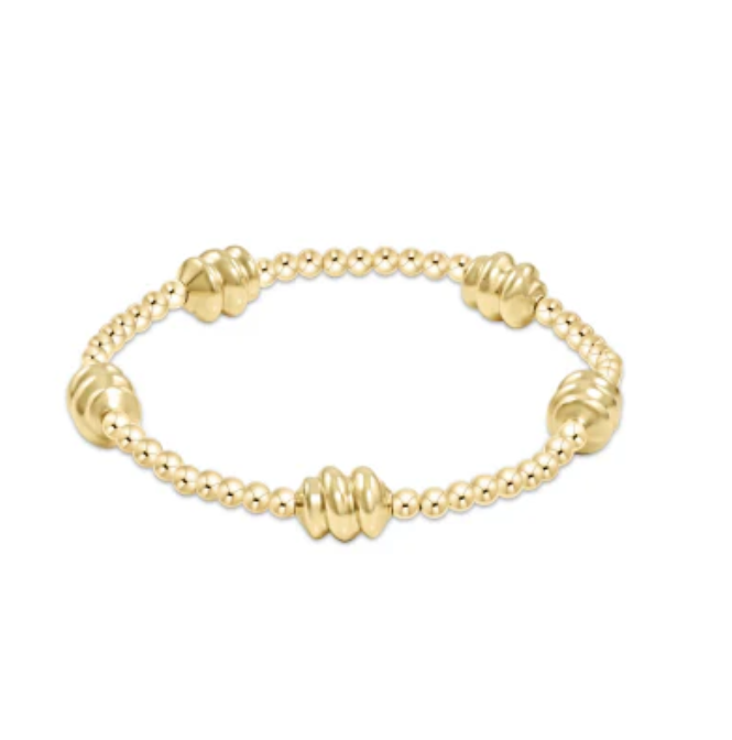 enewton Admire Gold Pattern 3mm Bead Bracelet Gold
