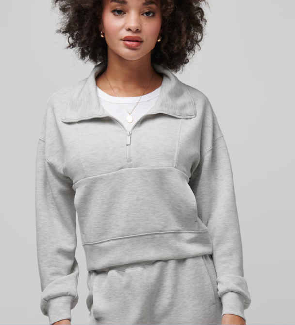 Travis Mathew Skysoft Soft 1/2 Zip Light Grey