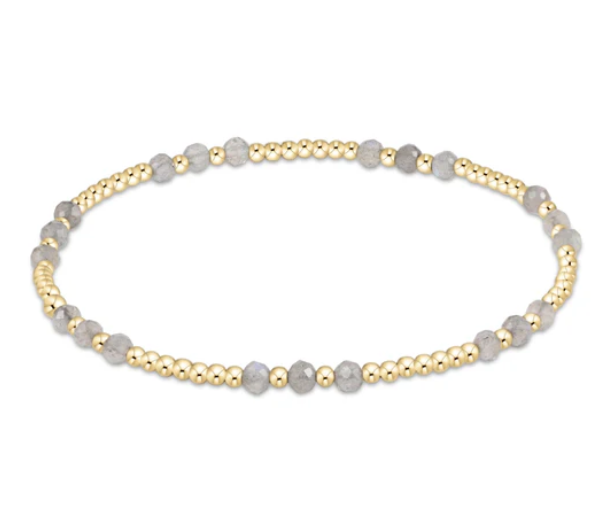 enewton Gemstone Gold Joy Pattern 3mm Bead Bracelet (Various Colors)