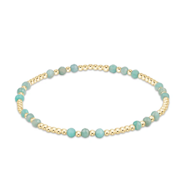 enewton Gemstone Gold Joy Pattern 3mm Bead Bracelet (Various Colors)