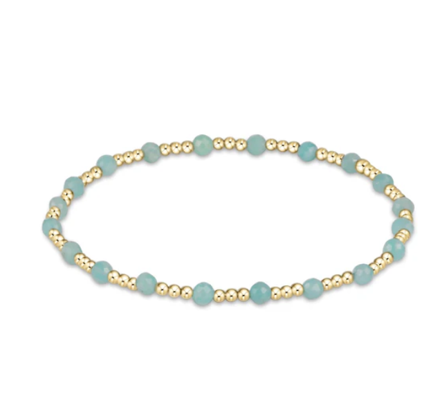 enewton Gemstone Gold Sincerity Pattern 3mm Bead Bracelet (Various Colors)