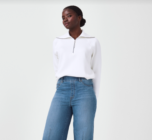 Spanx Airessentials Half Zip White