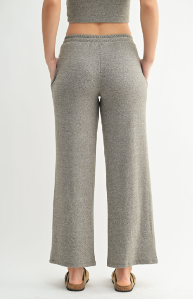 Sweet Soles Brushed Wide Leg Lounge Pant Dark Olive