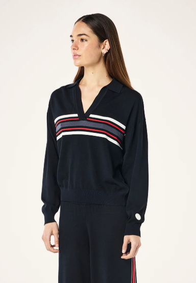 P.E. Nation Collar Knit Dark Sapphire