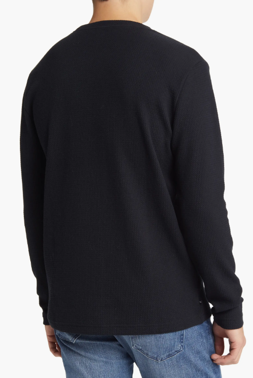 Travis Mathew Men's Cloud Waffle Crew Black