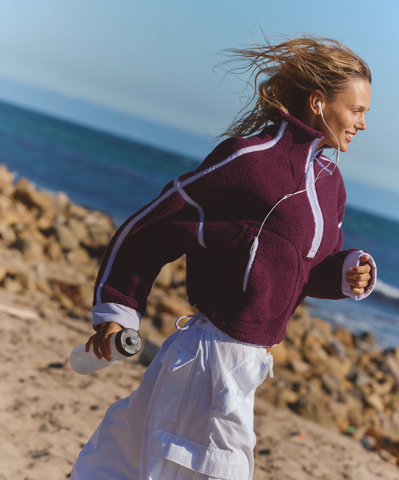 FP Movement Mountain High Half Zip Fleece - Black Cherry