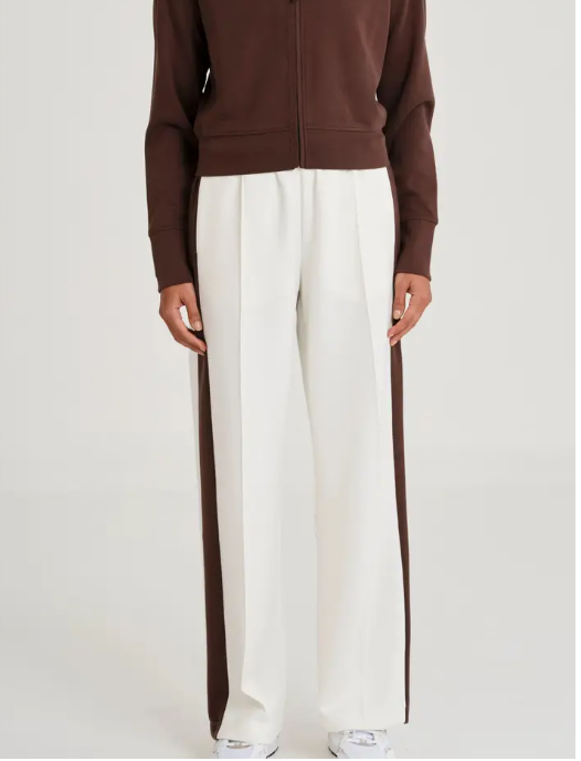 Allfenix Soft Luxury Contrast Pant White/Espresso