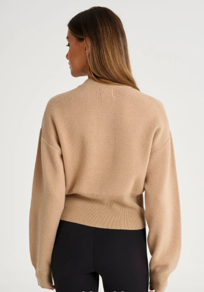 Allfenix Two Way Zip Knit Bomber - Toffee