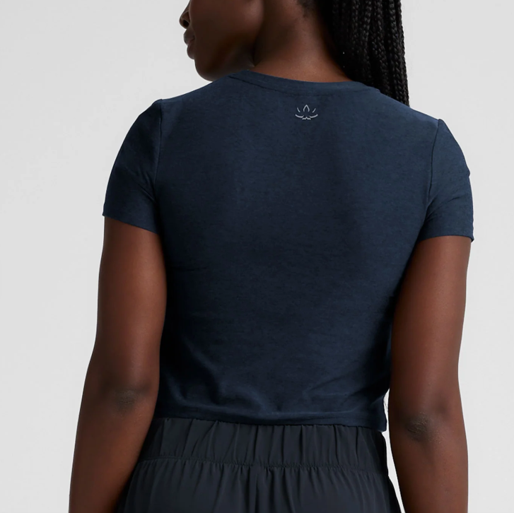 Beyond Yoga Featherweight Cropped Tee Nocturnal Navy