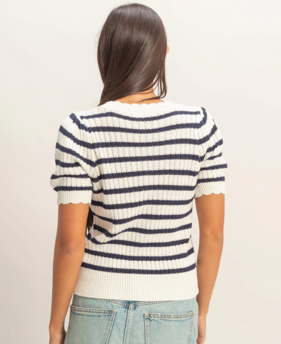 Sweet Soles Knit Top Navy Stripe