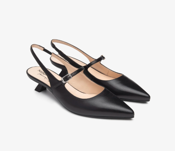 NeroGiardini Leather Slingback Black