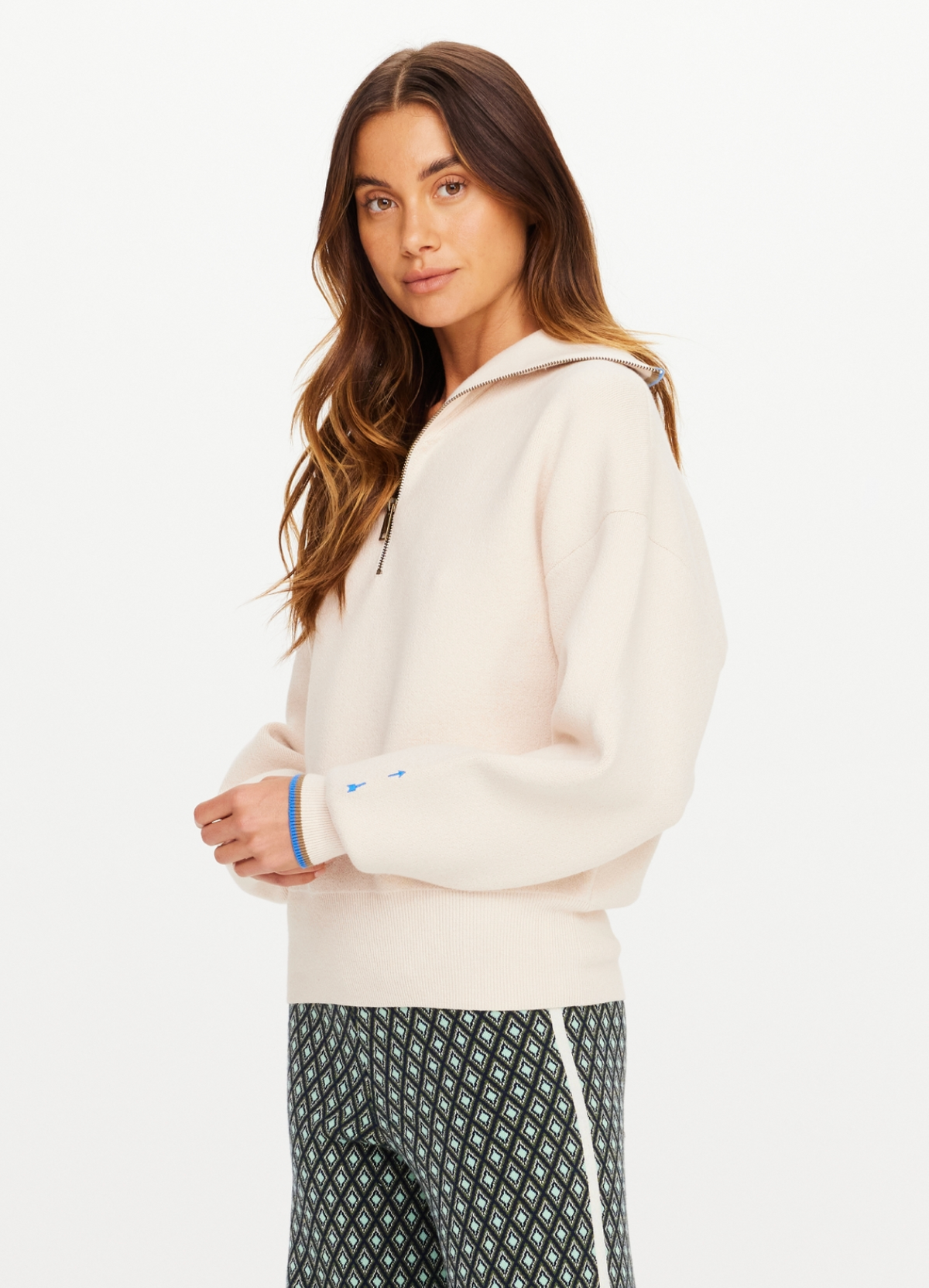 The Upside Kairo Half Zip Knit - Cream