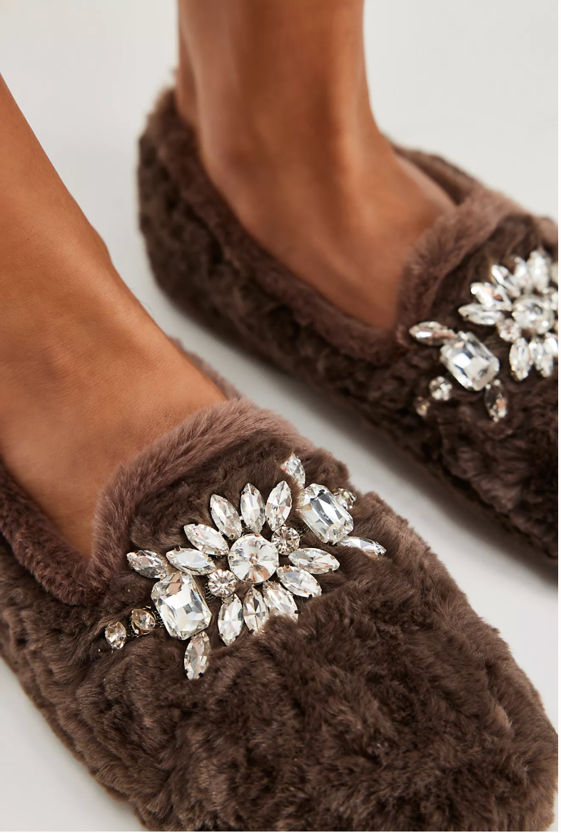 Free People Slumber Party Loafer Slip in Chocolate