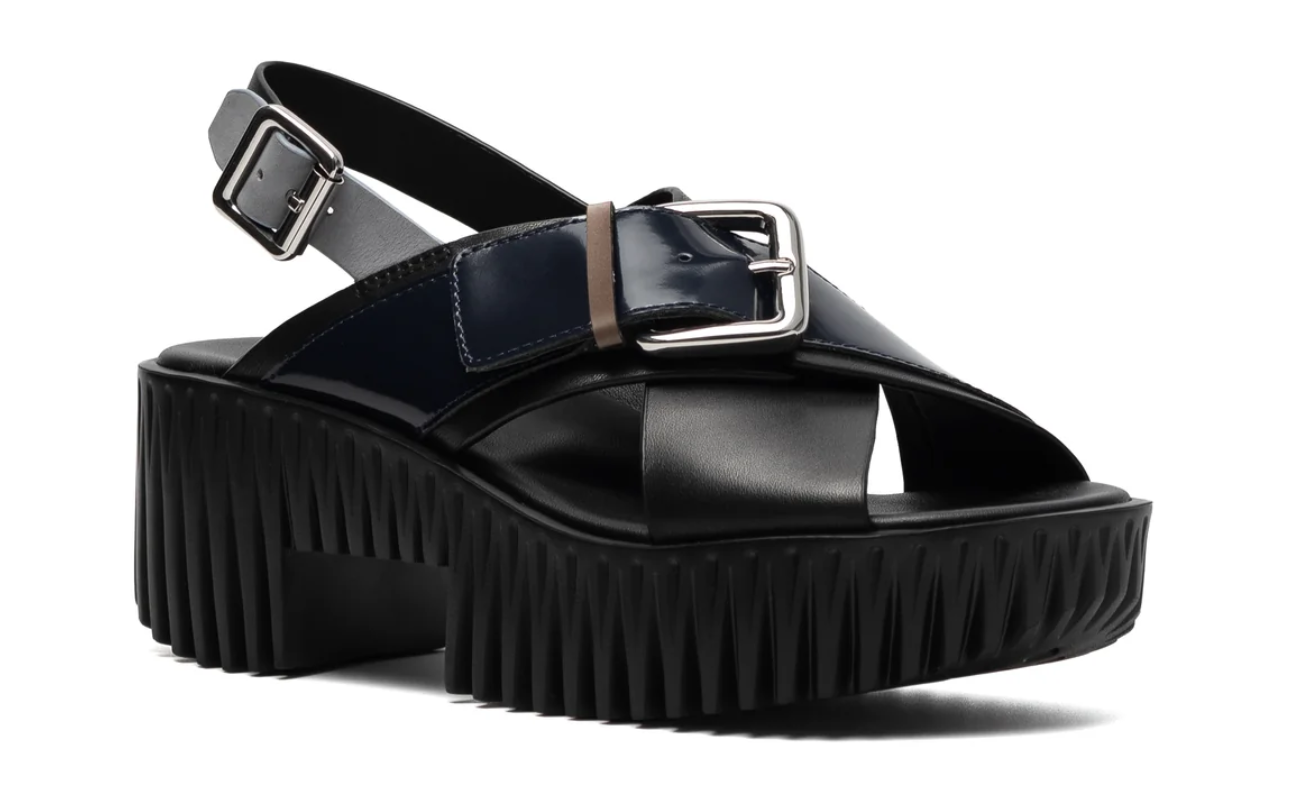 4CCCCEES Plia Juno Black Nappa Embossed Leather