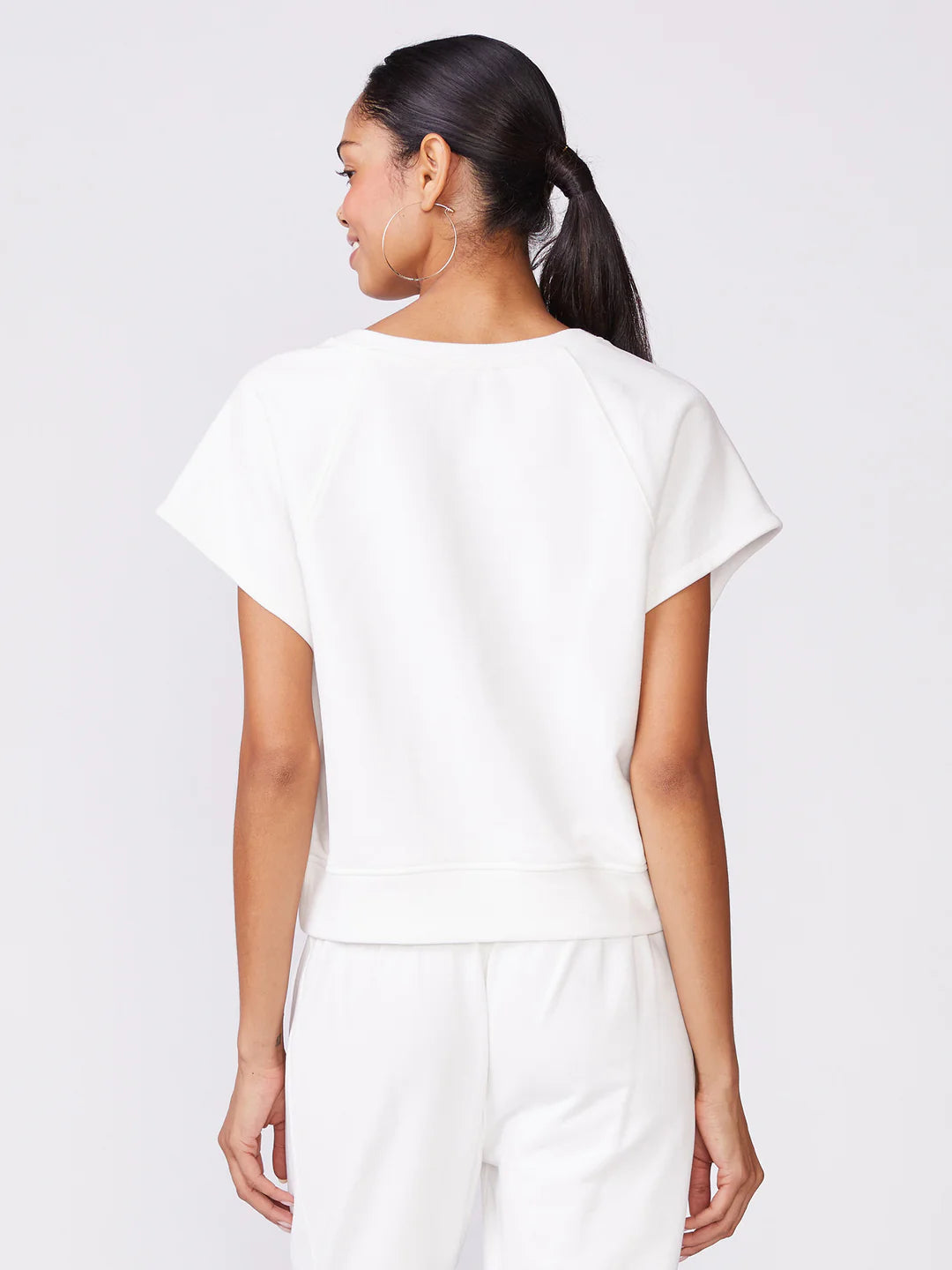 Thrive Société Short Sleeve Raglan Sweatshirt - White
