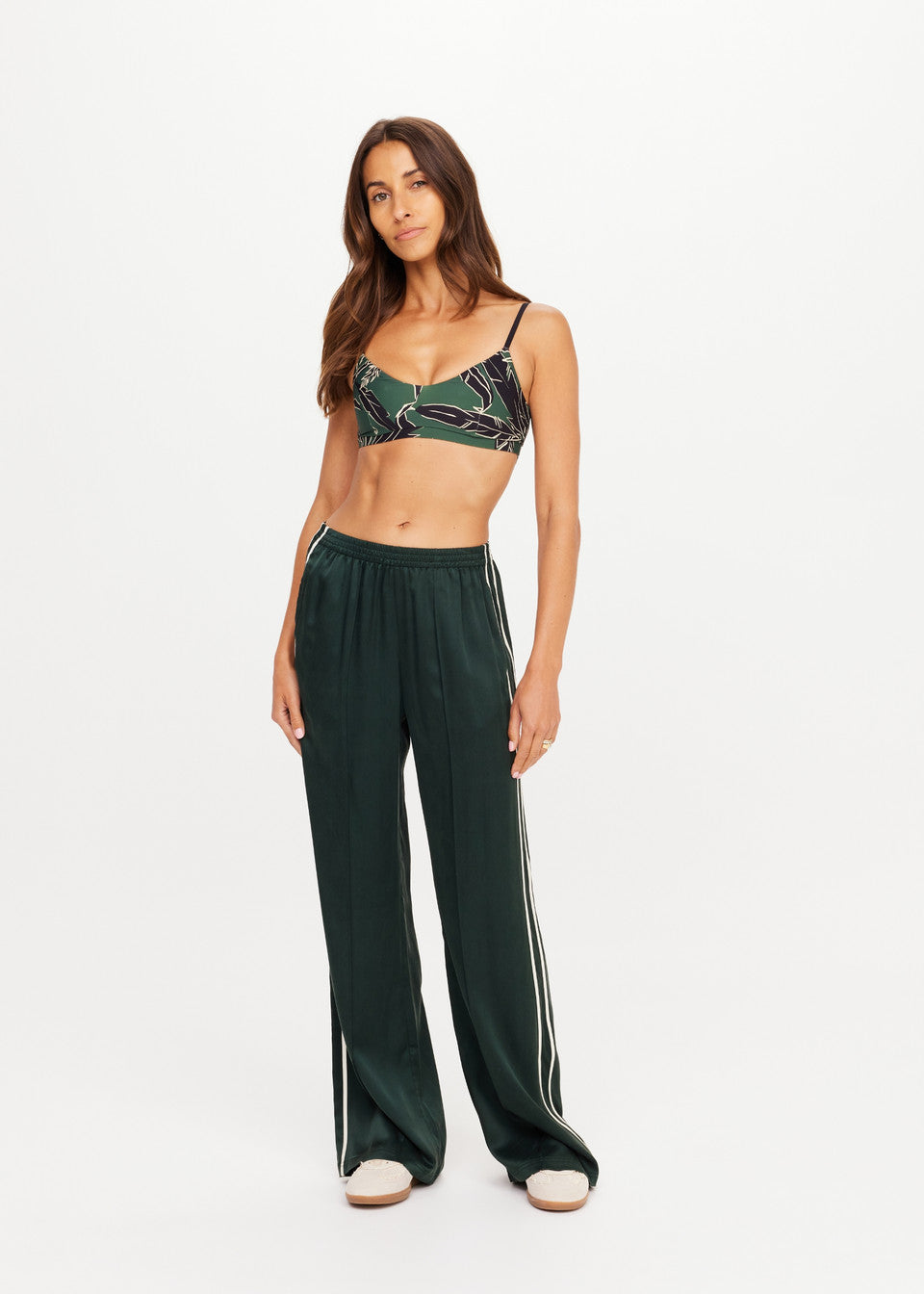 The Upside Marnie Silk Wide Leg Pant - Green