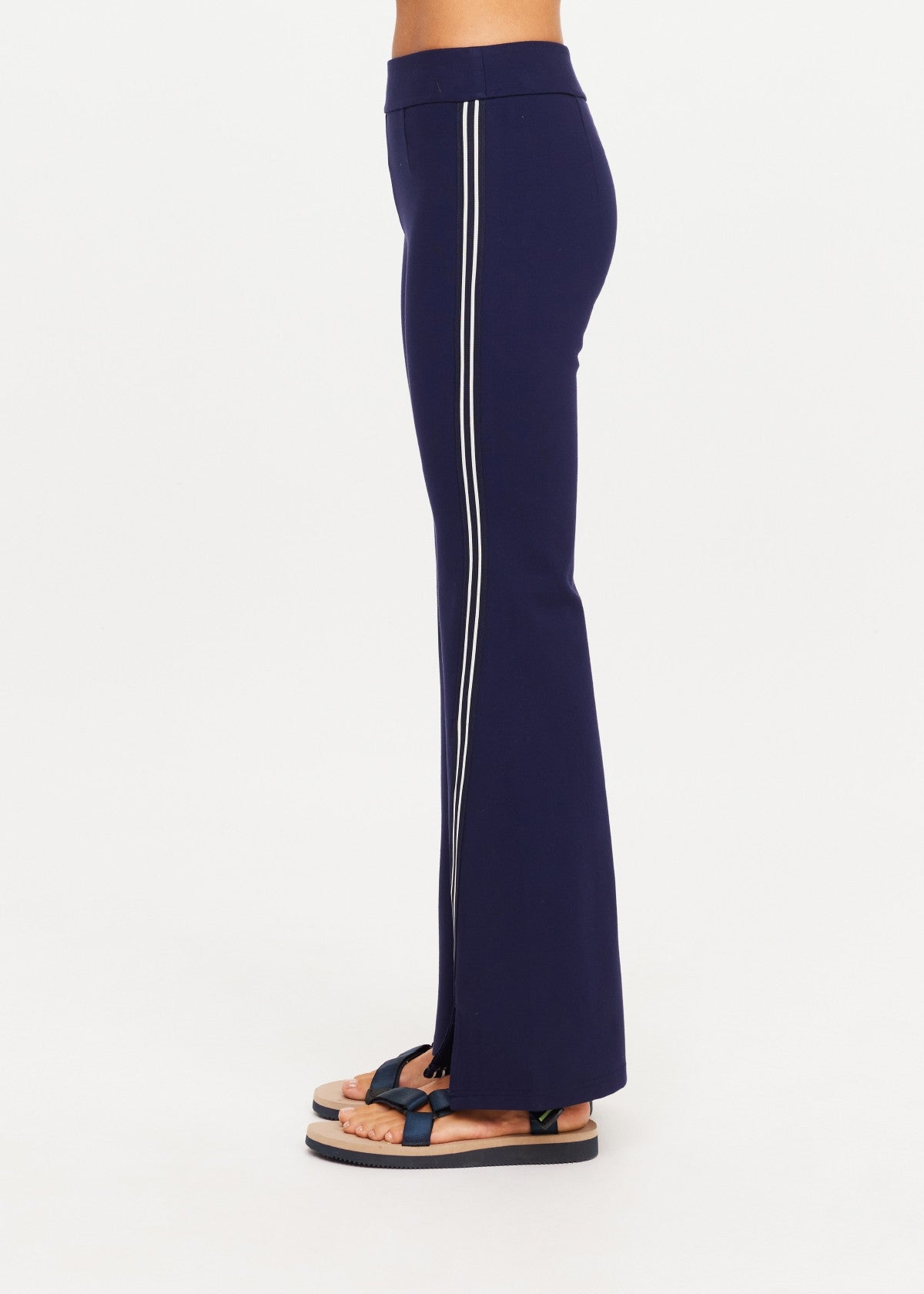 The Upside Joyela Panelled Flare Pant in Navy