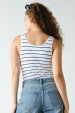 Sweet Soles Ribbed Built-In Bra Tank Top White / Black Stripes