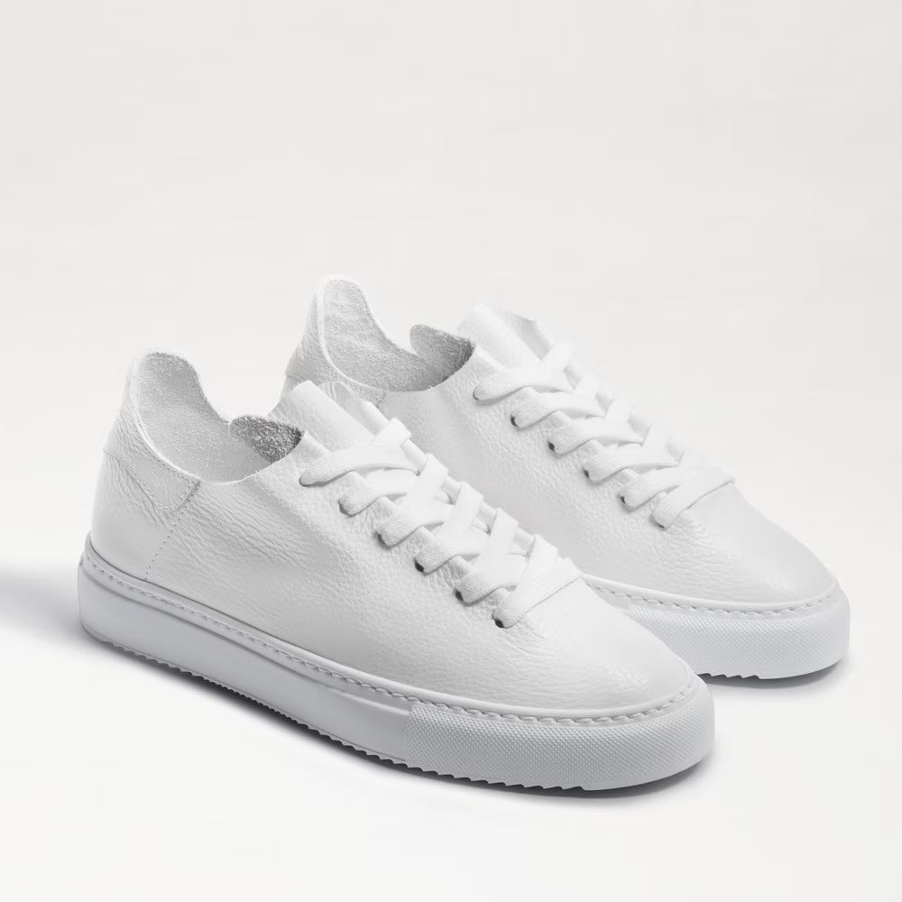 Sam Edelman Poppy Lace Up Sneaker - White Leather