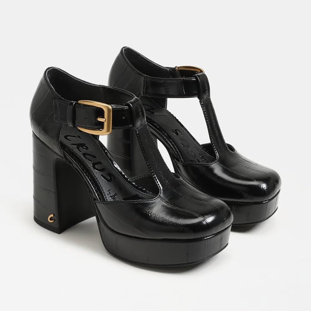 Circus by Sam Edelman Idalia T-Strap Platform heel - Black Faux Leather
